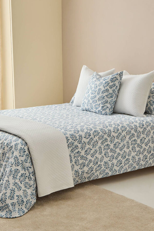 Textura Funda N&oacute;rdica Algod&oacute;n Hojas azul