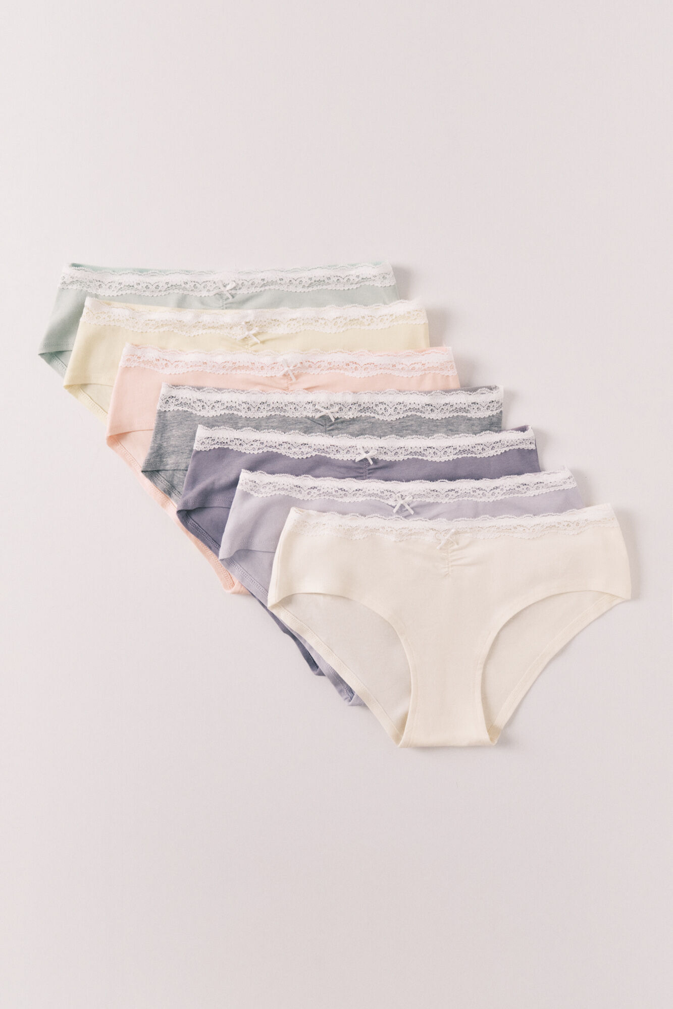 Women'secret Plain cotton lace 7-pack wide panties