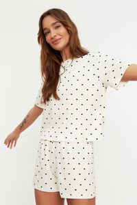 Trendyol Pijama de manga corta de algod&oacute;n