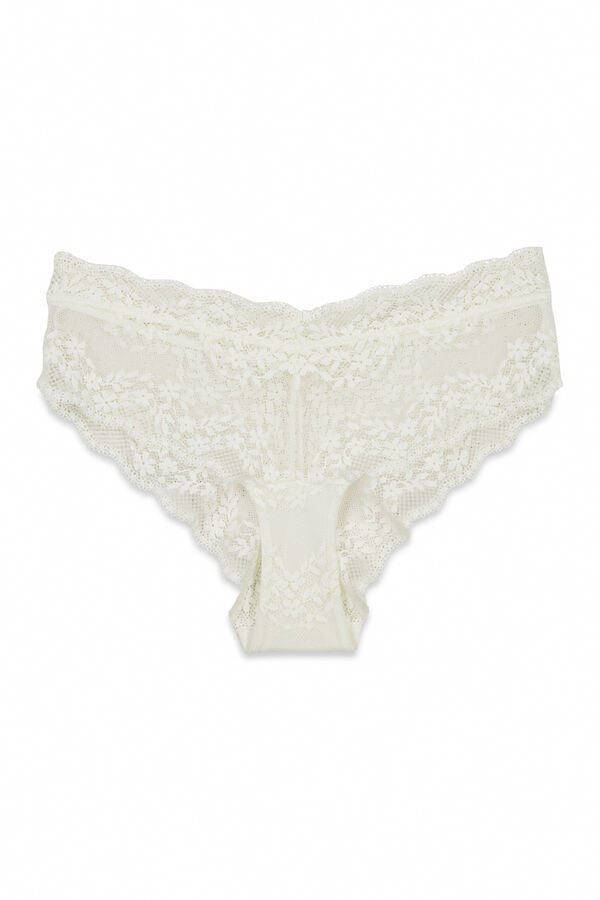 Women'secret Braga ancha brasile&ntilde;a encaje blanca nude