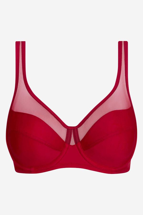 DIM Generous underwired full cup bra DIM rouge