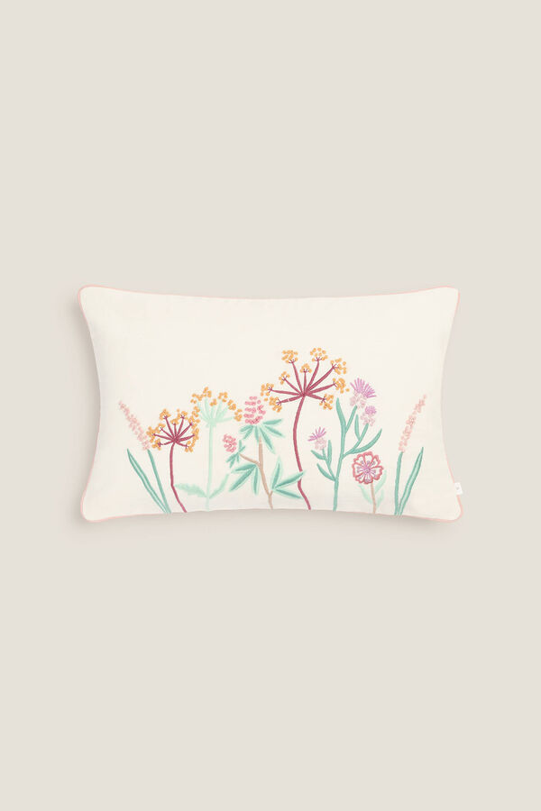 Womensecret Floral embroidery cushion cover Bijela