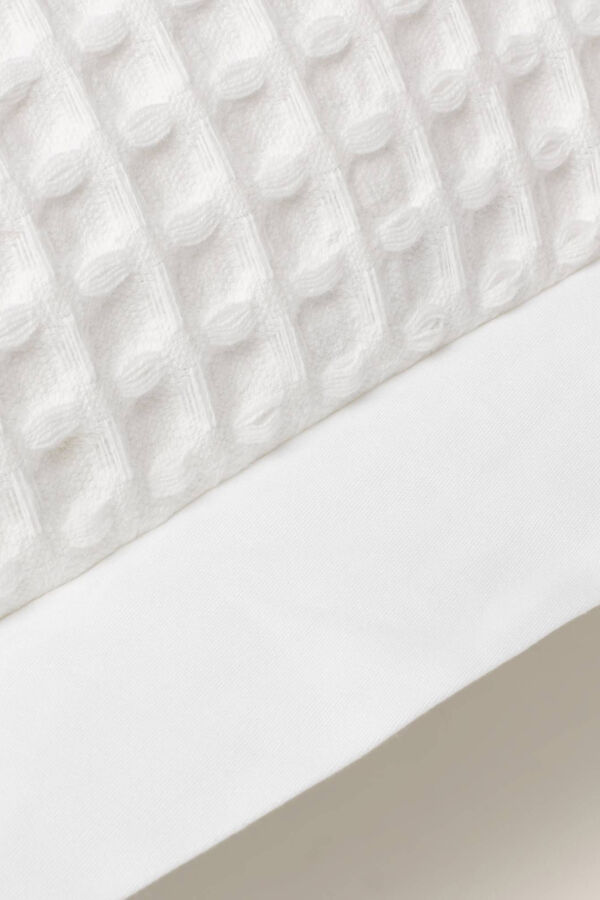 Womensecret Kissenbezug 100 % Baumwolle Wabenmuster 55 x 55 cm. Weiß