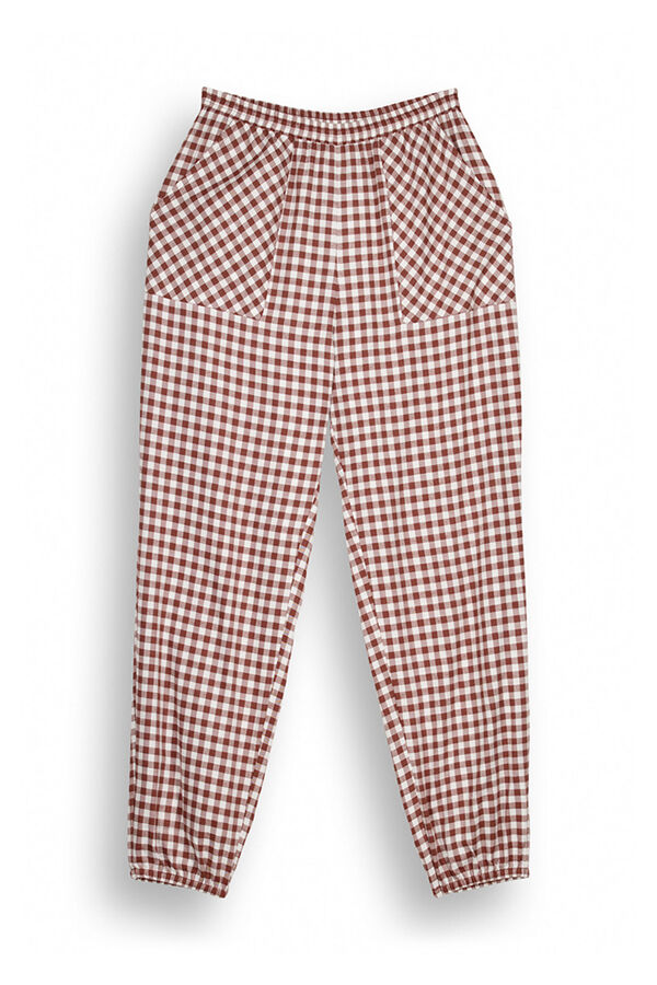 Womensecret Gingham print skinny long pants nude