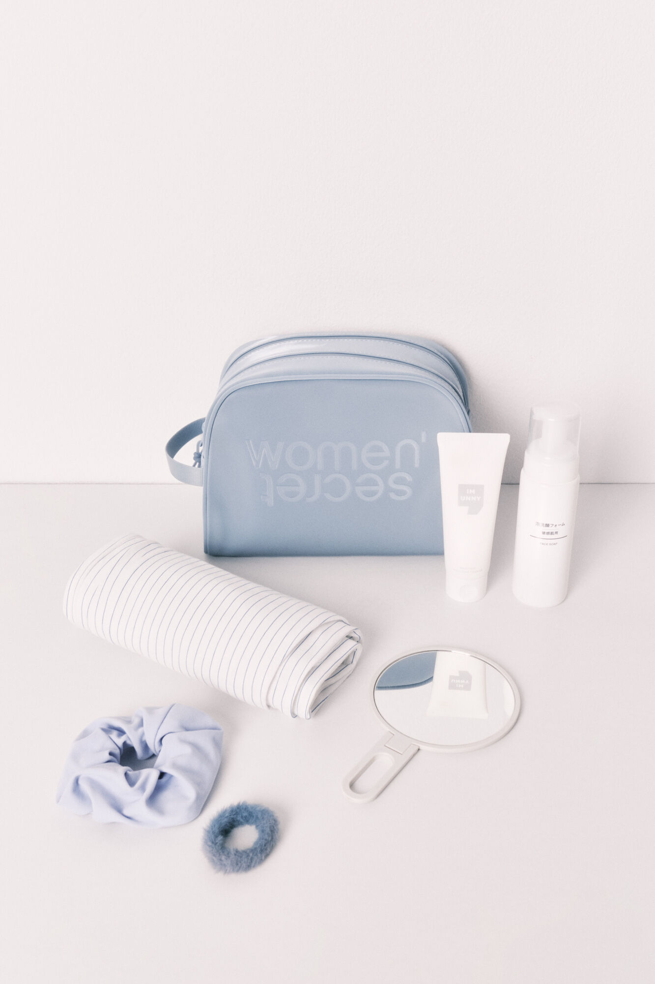 Women'secret Neceser mediano doble cremallera azul