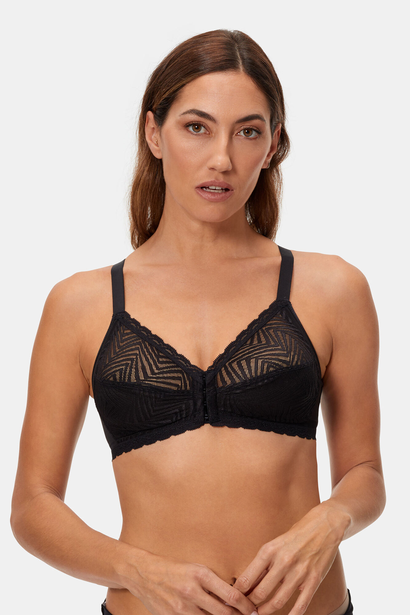 DIM Sujetador negro postural sin aros cierre delantero