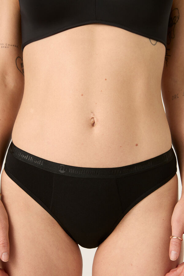Modibodi Black bamboo classic boyshort moderate to heavy period panty black