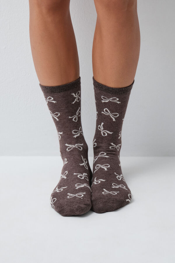 Women'secret Christmas bow long socks 6-pack printed