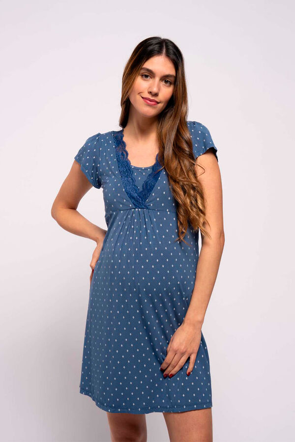 Womensecret Tie style print nursing short-sleeved nightgown S uzorkom