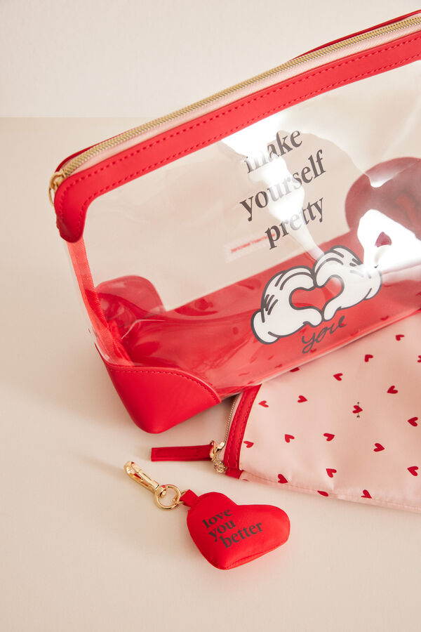Womensecret Pakiranje od 2 toaletne torbice sa srcima Ružičasta