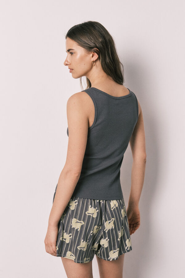 Women'secret Grey cotton short pyjamas grey