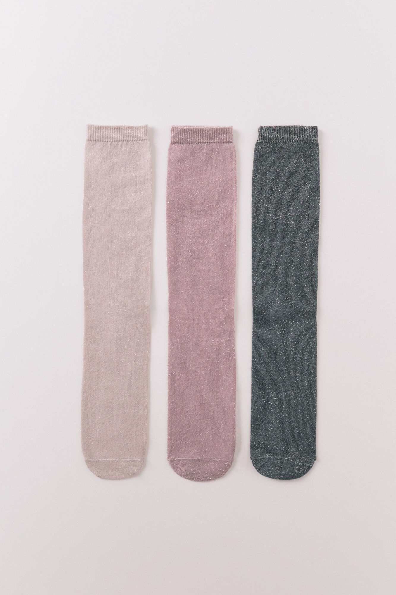 Women'secret Pack of 3 long lurex cotton socks