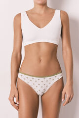 Women'secret Green floral print classic panty printed