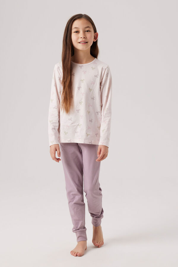 Name it Pyjama Set f&uuml;r M&auml;dchen mit Schleifen Rosa