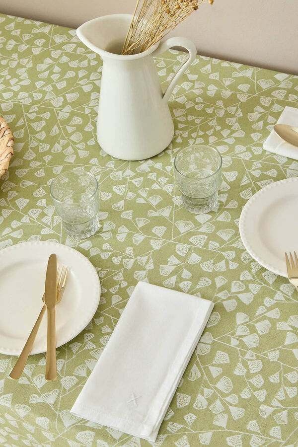 Womensecret Leaf print stain-resistant tablecloth Zelena