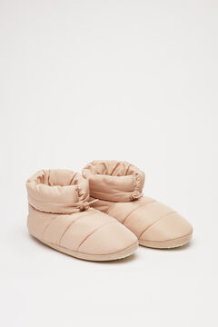 Womensecret Pink padded slipper boots beige