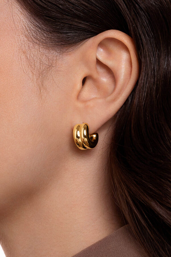 Womensecret Shelly gold-plated steel hoop earrings Žuta