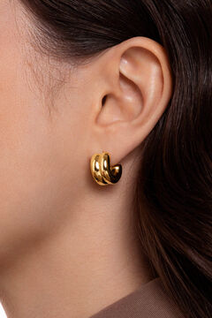 Womensecret Shelly gold-plated steel hoop earrings estampado