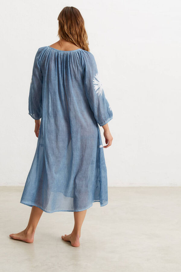 Womensecret Túnica algodão bordado azul