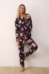 Promise Modal long sleeve shirt pajamas Bordo