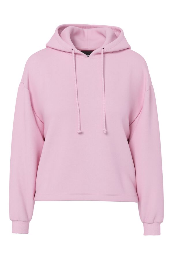 Pieces Basic-Sweatshirt mit Kapuze Rosa