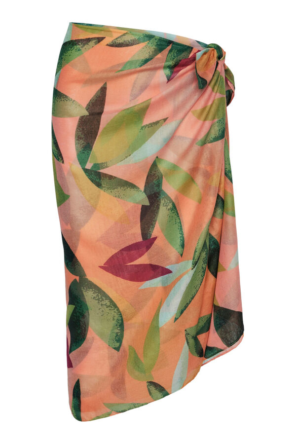 Pieces Pareo de flores tropicales gris