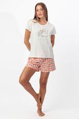 Admas Pijama corto Winnie the Pooh vichy beige