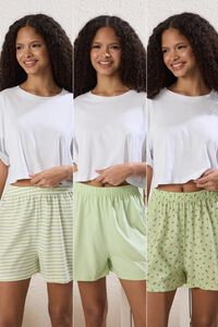 Trendyol Pack de 3 pantalones cortos de pijama