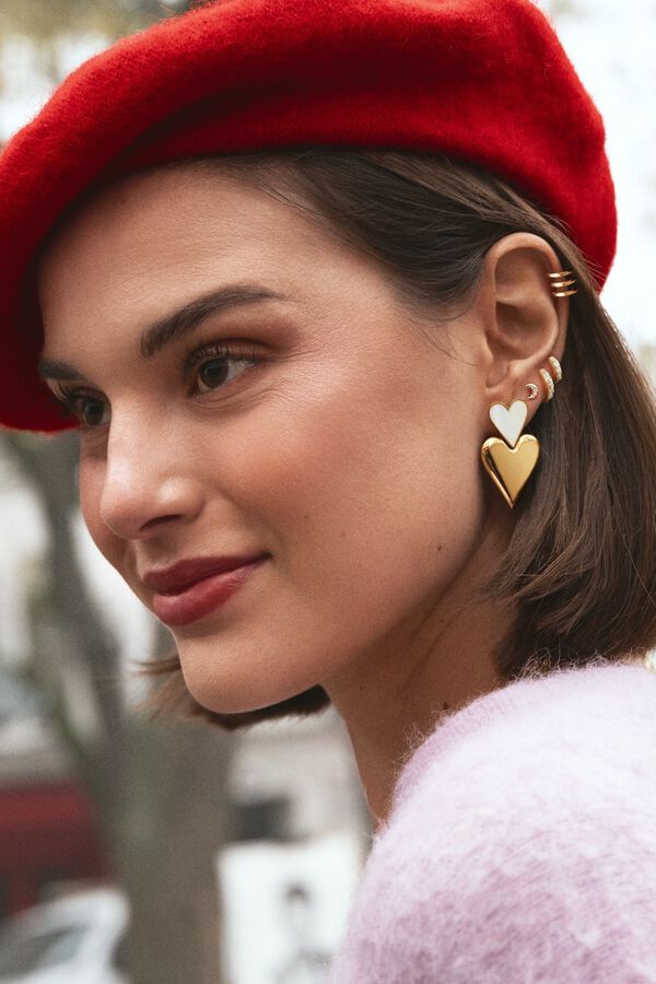 Singularu Duo d'Amour Ohrringe Gold mit Print