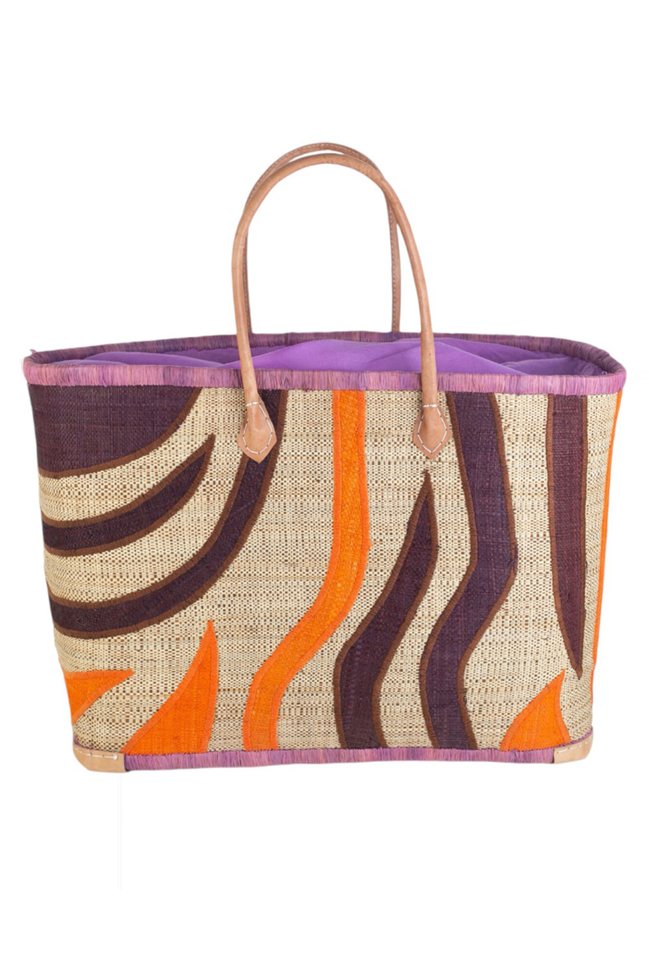 Kbas Capazo rafia natural multicolor