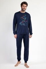 Admas Pijama largo Donald 100% algod&oacute;n para hombre azul