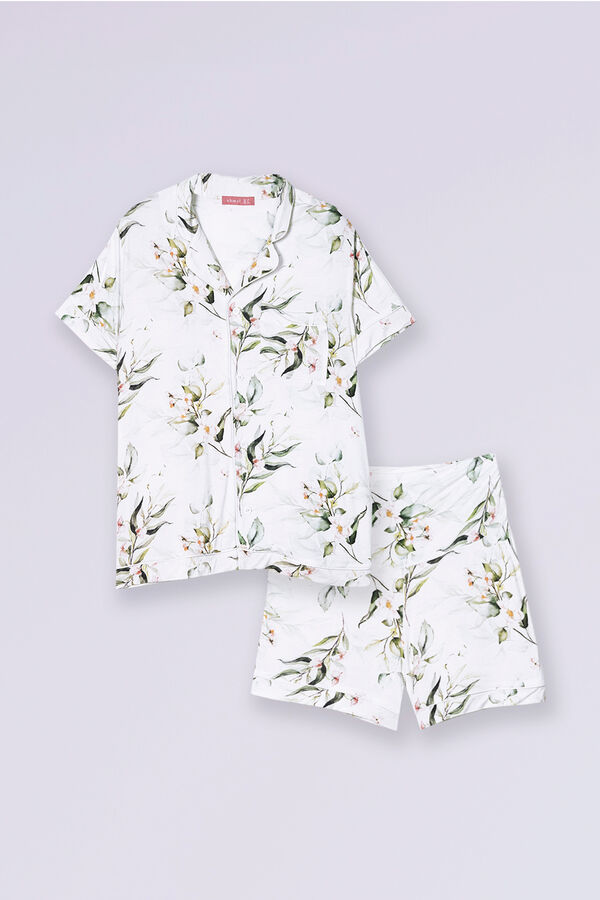 Womensecret Zweiteiliger Pyjama mit Print Weiß