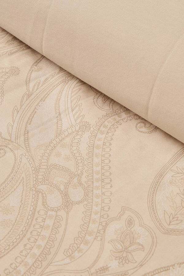 Textura Funda n&oacute;rdica de sat&eacute;n estampada kaki