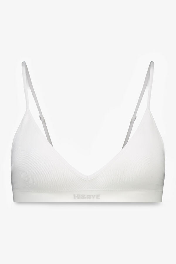 HI&BYE White seamless triangle bra  white