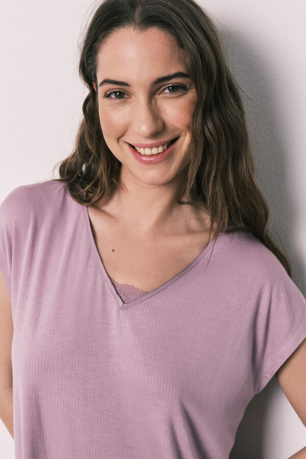 Women'secret Pink viscose soft touch capri pyjamas pink