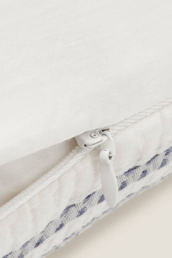 Womensecret Textured striped cotton cushion cover bleu