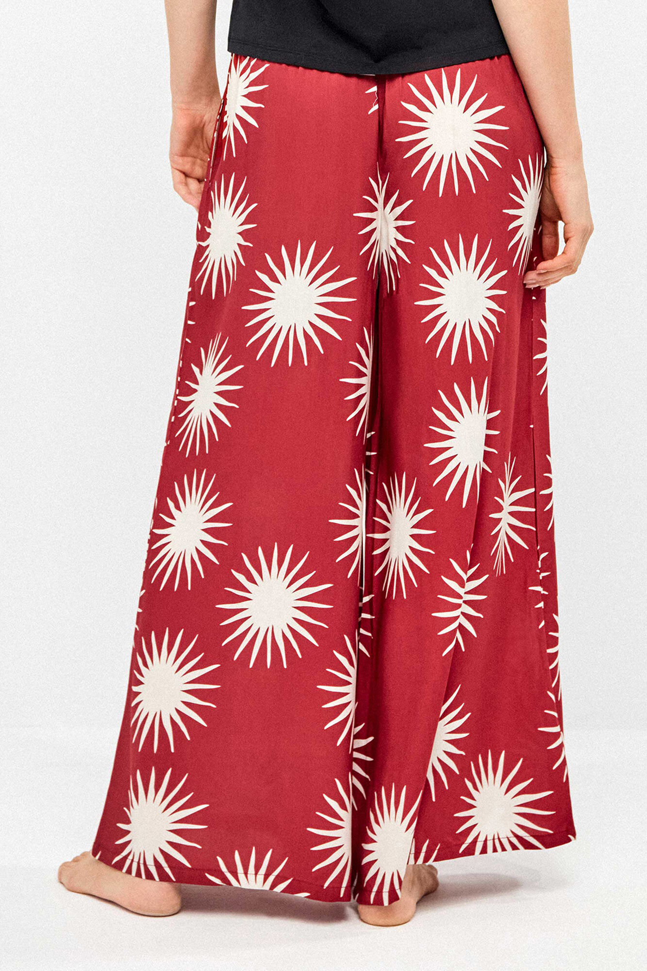 Gisela Lange weite Sonnen-Print-Hose