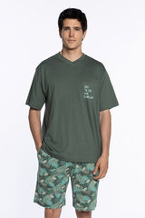 Punto Blanco Pijama curto de algod&atilde;o, Treetop bege