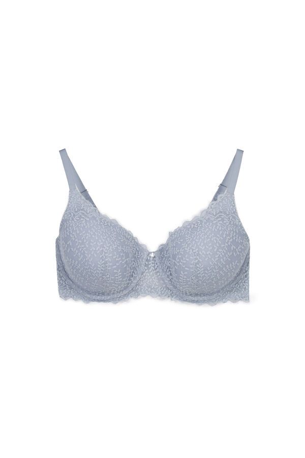 Women'secret Blue lace padded balconette bra BEAUTIFUL blue