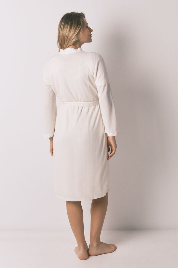 Women'secret White maternity belted robe beige