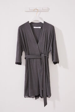 Womensecret Grey lace midi maternity robe grey