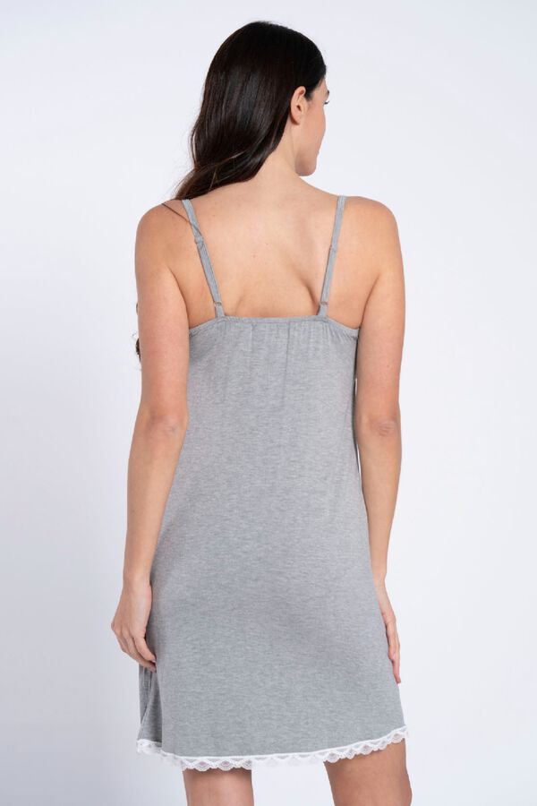 Ohma Camis&oacute;n de lactancia con encaje contraste gris