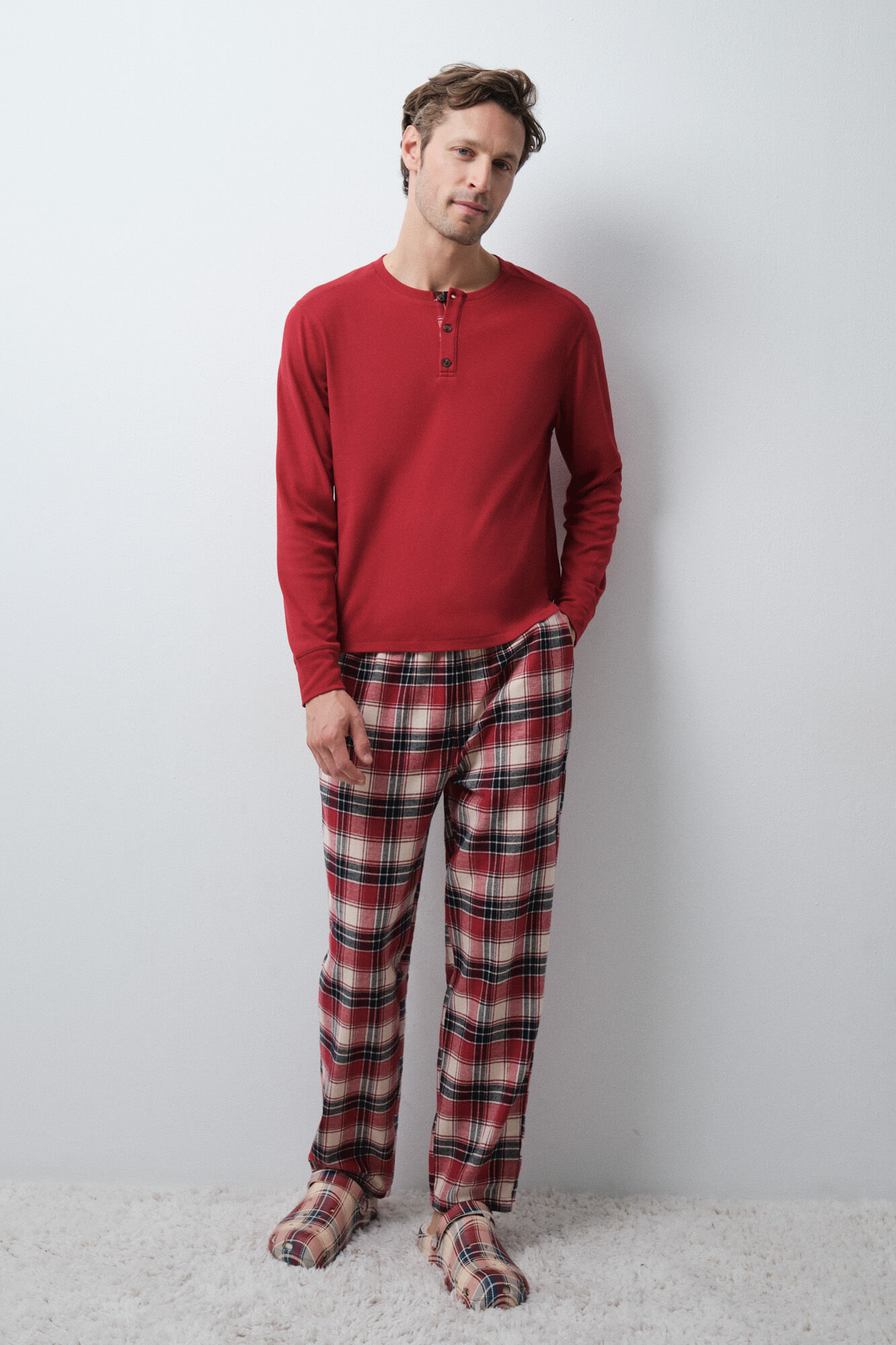 Women'secret Red plaid men's classic pyjamas