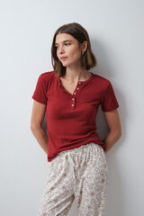 Women'secret T-shirt &agrave; manches courtes bordeaux rouge