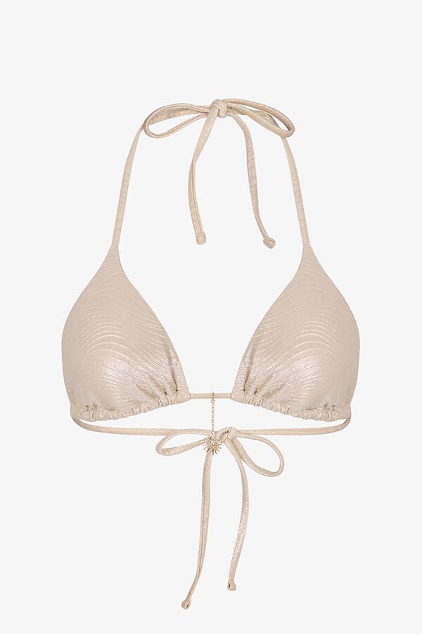 Penti Shimmer non-wired halterneck bikini top beige