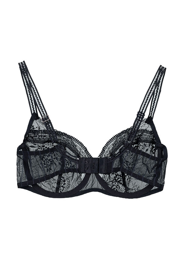 Womensecret Maddie corbeille bra in lace and tulle Crna