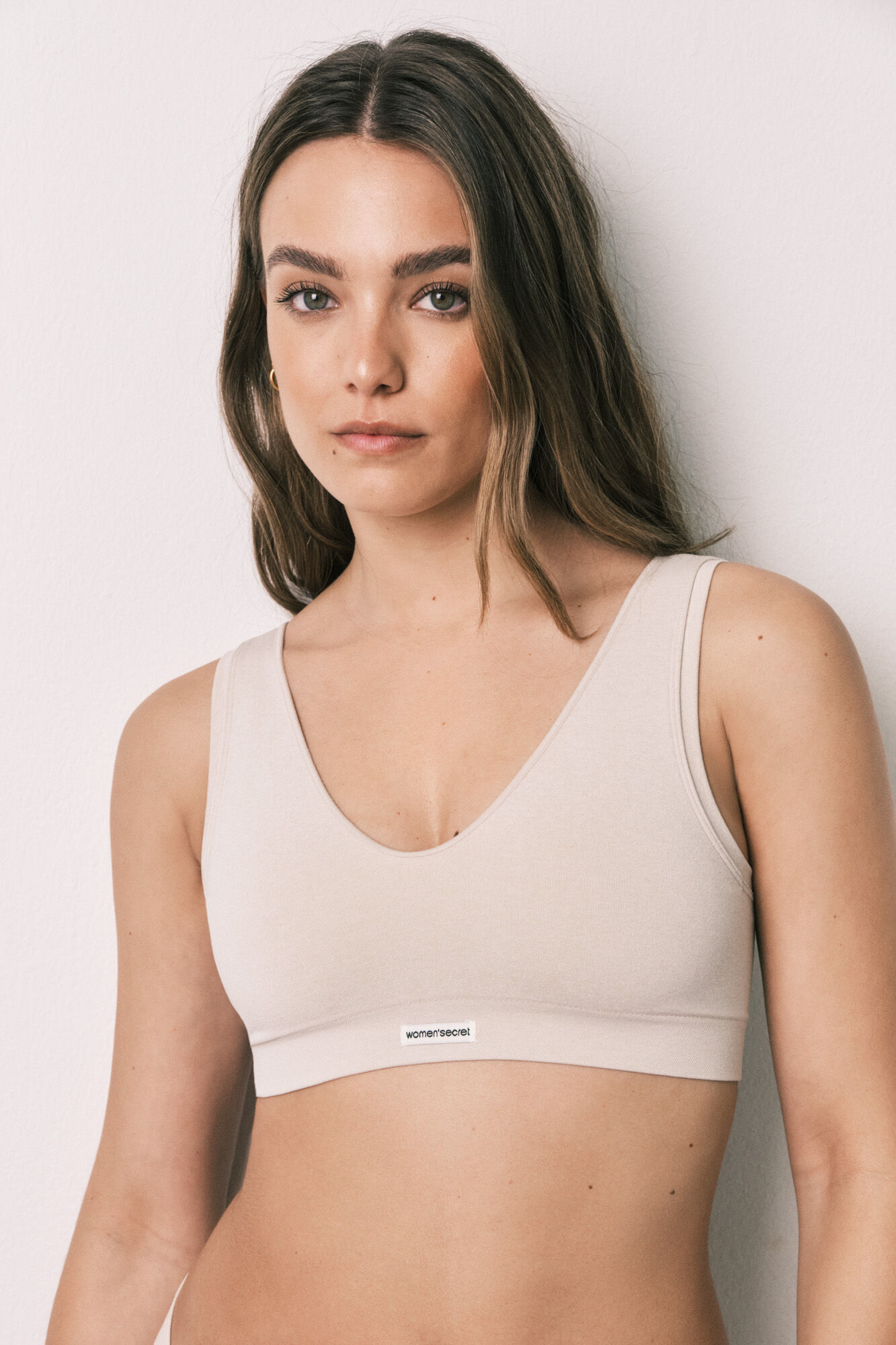 Women'secret Beige seamless halterneck top