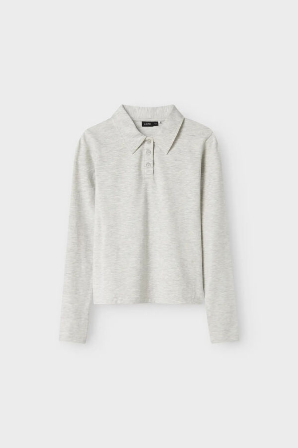 Lmtd Polo manches longues col classique et boutons gris