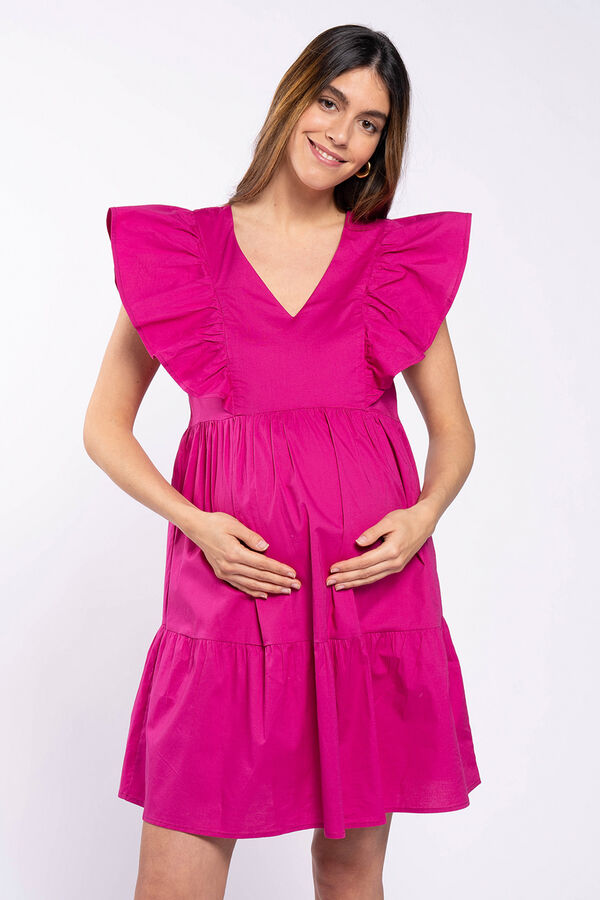 Womensecret Nursing dress with ruffle sleeves rózsaszín