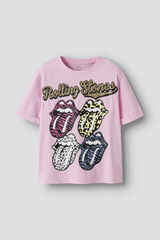 Name it Girl's Rolling Stone T-shirt pink